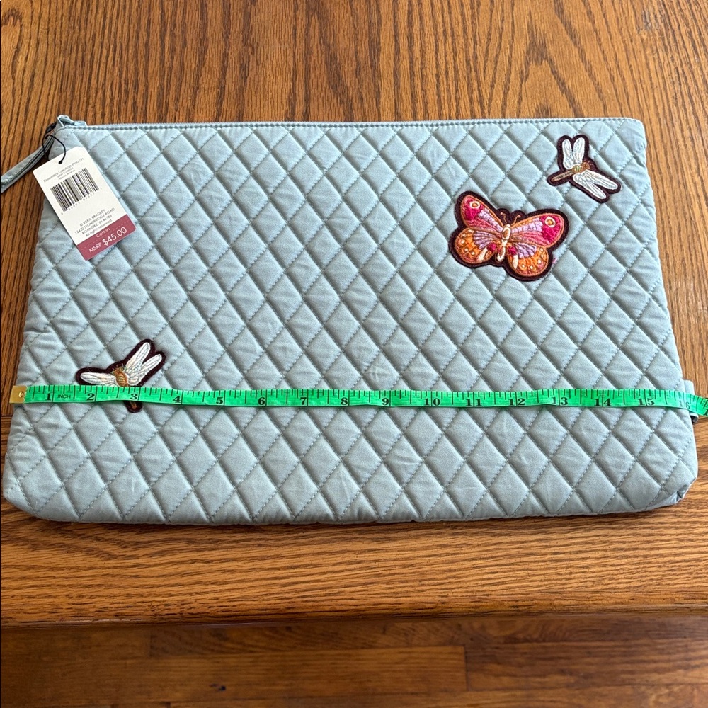Vera Bradley Quilted Gray Pouch- BNWT , computer case